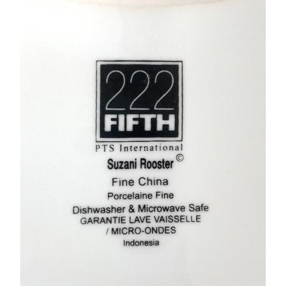 222 FIFTH Suzani Rooster 1 Piece Chip & Dip Serving Bowl Platter 14" Floral EUC - Picture 13 of 14